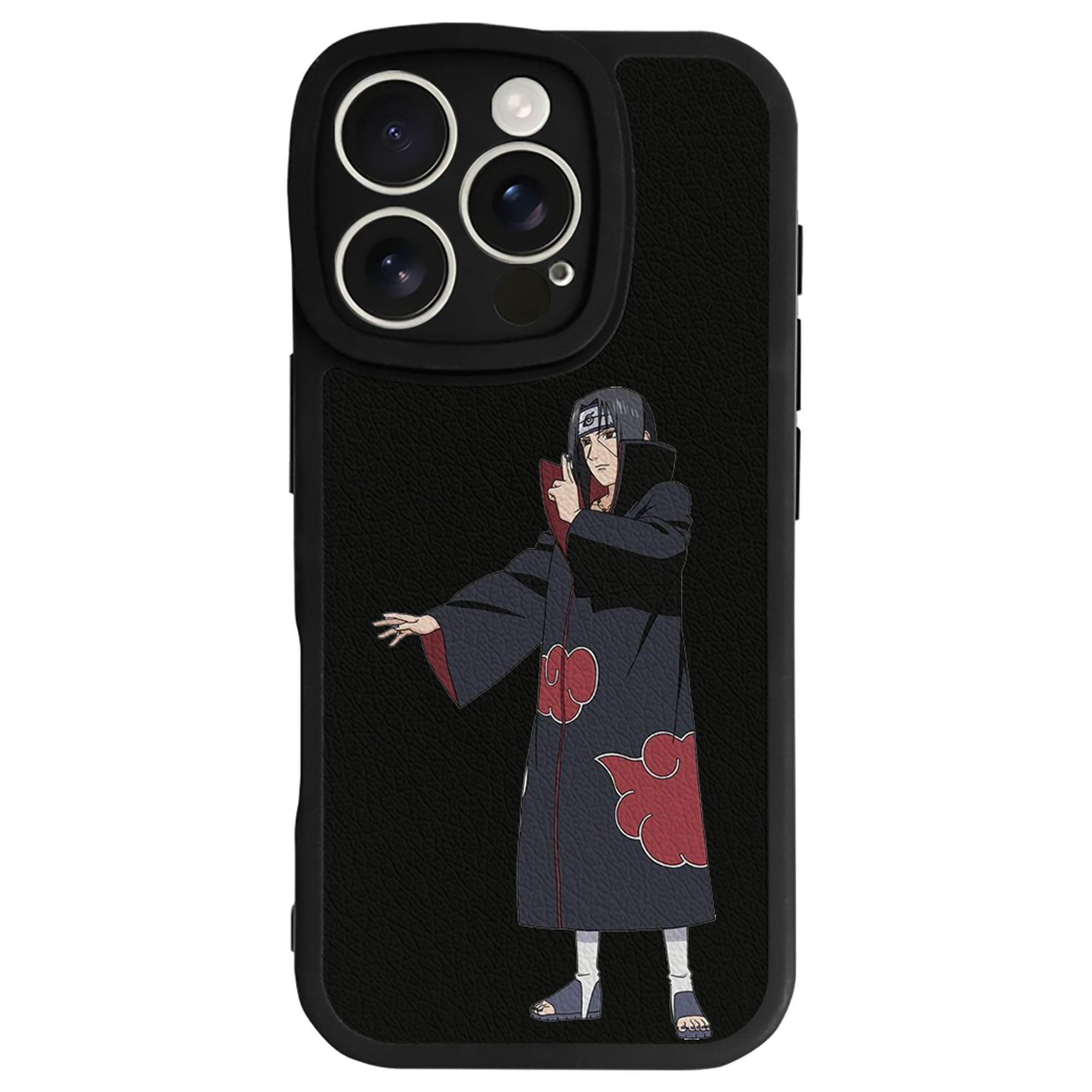 （画像用） NARUTO -ナルト- うちは イタチ Uchiha Itachi 【iPhone 16シリーズ対応】シリコンスマホケース（レザー調） 材質：シリコン